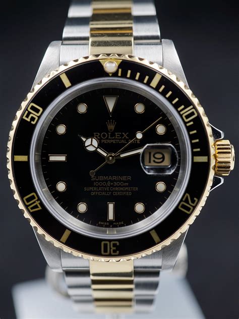 rolex submariner 2 tone 16613|rolex 16613 years of production.